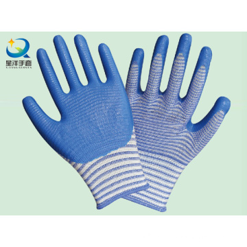 13G poliéster Shell Nitrilo guantes de trabajo de seguridad recubiertos (N7006)